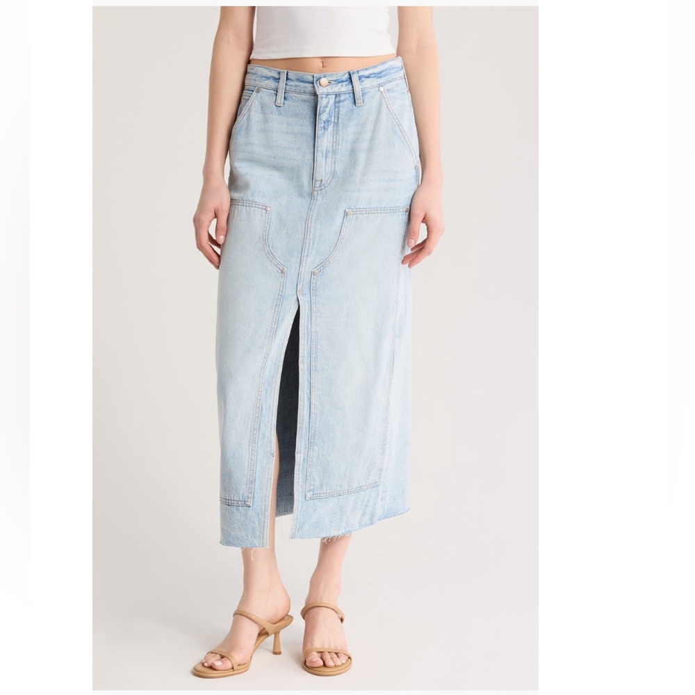 + PISTOLA + Alice Workwear High Rise Denim Skirt